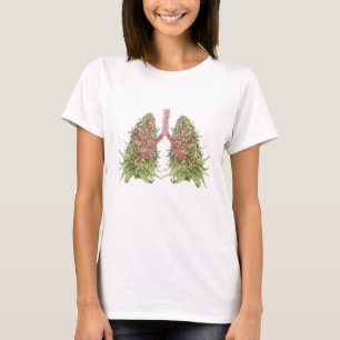 Camiseta de pulmones y planta herbal