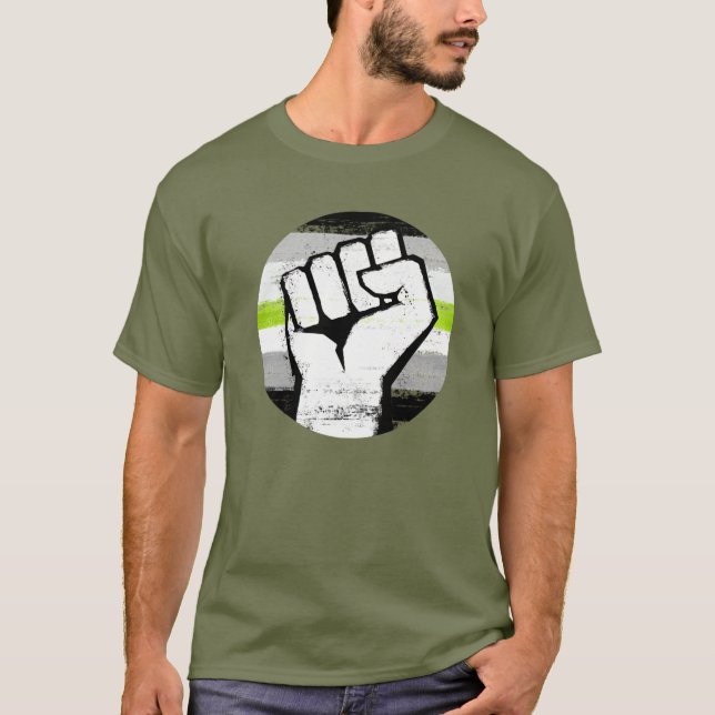 Camiseta de puño Orgullo Agender (Anverso)