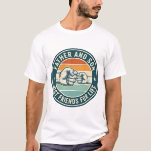 Camiseta de puño vintage de padre e hijo mejores a
