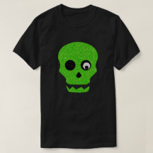 Camiseta de Purpurina de Halloween con cráneo verd