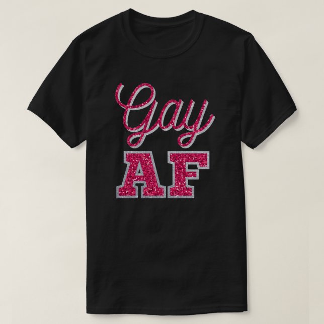 Camiseta de Purpurina Magenta Gay AF (Diseño del anverso)