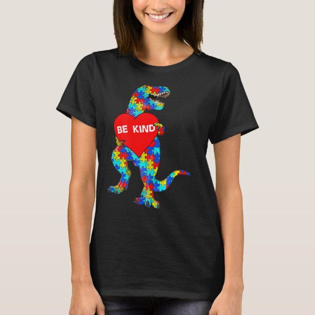 Camiseta de puzzle del dinosaurio de conciencia de (Anverso)