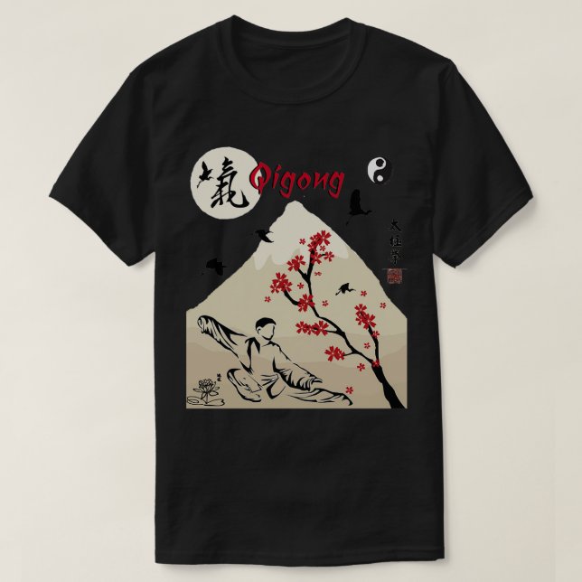 Camiseta de Qigong garden calligraphy t para los amantes de (Diseño del anverso)