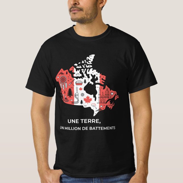 Camiseta de Quebec: Mosaico de Símbolos Unidos (Anverso)