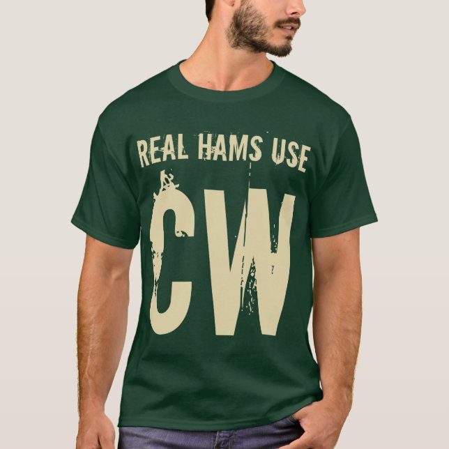 Camiseta de radio para hombre del jamón del CW del (Anverso)