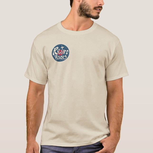 Camiseta de raíces retro con boombox de margarita  (Anverso)