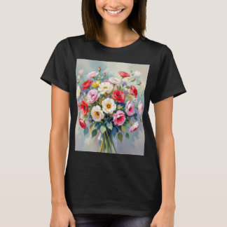 Camiseta de ramo de flores de acuarela