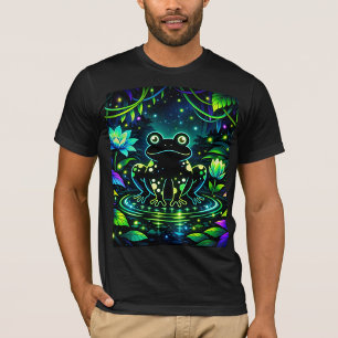 Camiseta de Rana bajo la Luz de la Luna en Jardín 