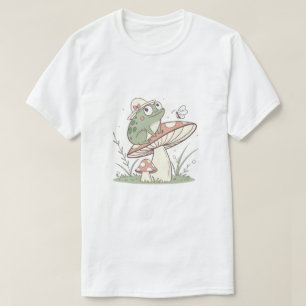 Camiseta de rana linda en hongo Cottagec caprich