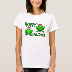 Camiseta de ranas de dibujos animados Hoppy Holida
