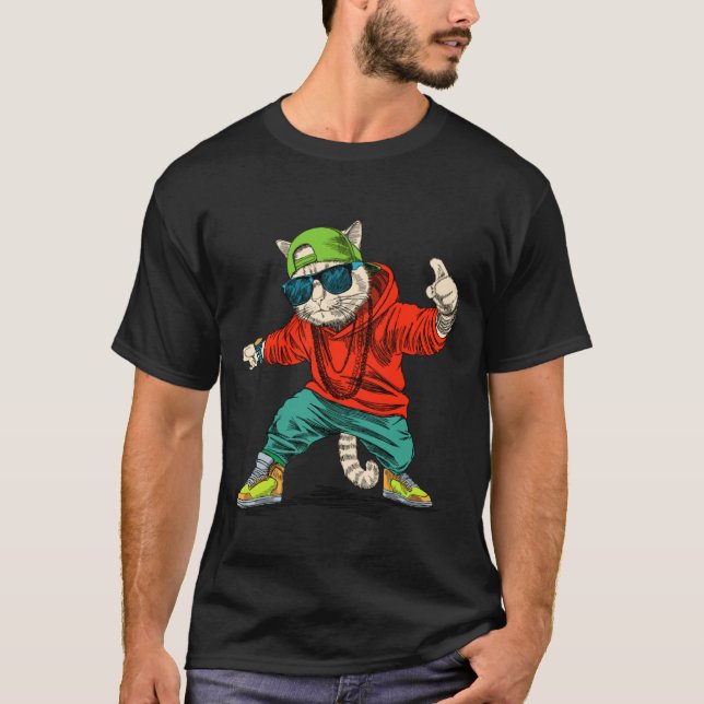 Camiseta de rap cool Cat vibraciones de ropa urban (Anverso)