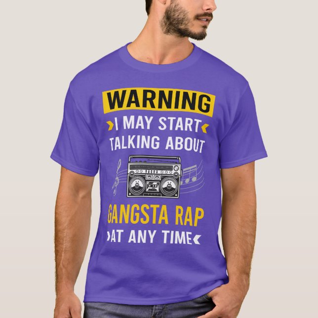 Camiseta de rapero rapero Gangsta Rap de advertenc (Anverso)