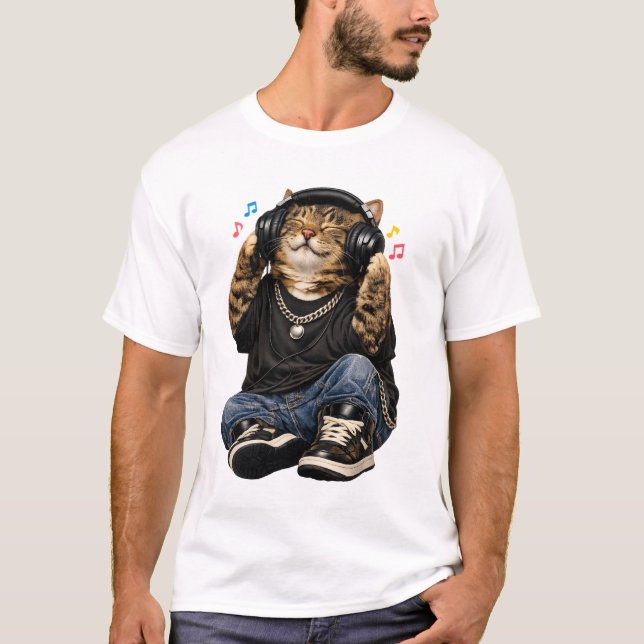 Camiseta de Rapper Cat Music (Anverso)