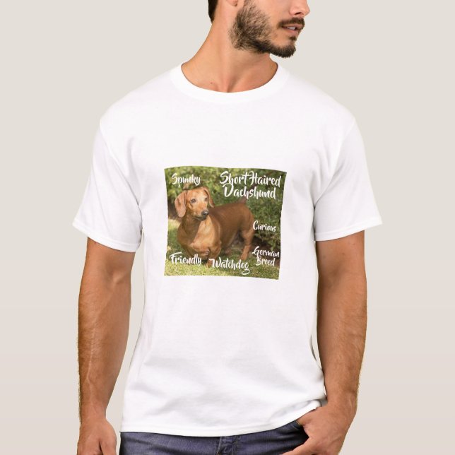 Camiseta de rasgos de perro Dachshund adorable de  (Anverso)
