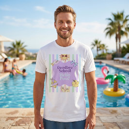 Camiseta de raya de adiós al colegio hola piscina