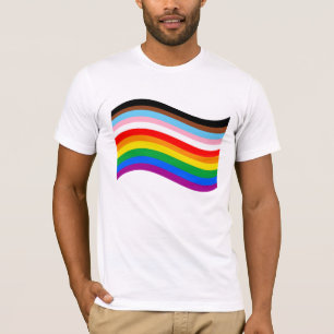 Camiseta de rayas con orgullo progresivo ondulado
