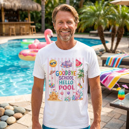 Camiseta de rayas de fiesta de piscina Hello 
