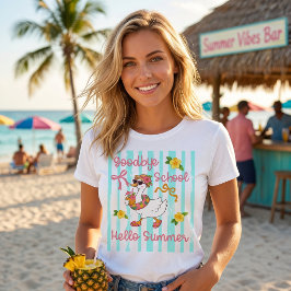 Camiseta de rayas para fiesta de verano Hola Ganso