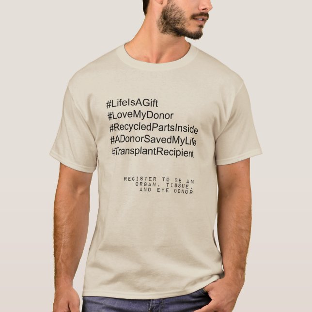 Camiseta de receptor de transplante de hashtag (Anverso)