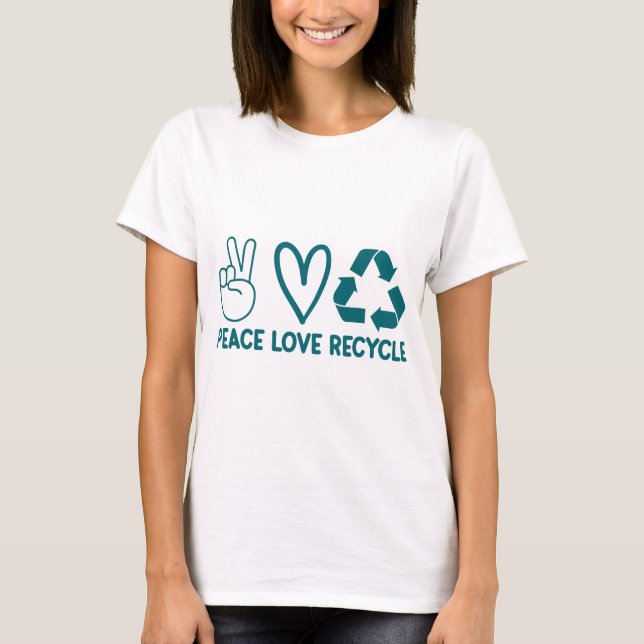 Camiseta de reciclaje de amor por la paz, Día de l (Anverso)