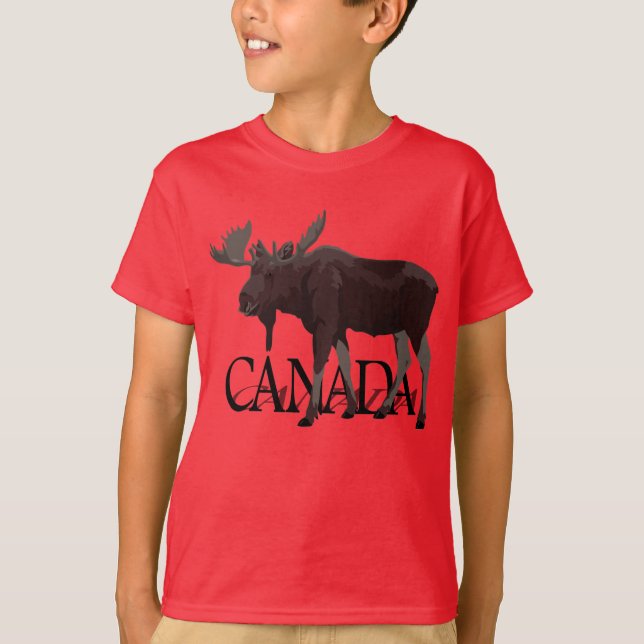 Camiseta de recuerdo canadiense de Moose Kid (Anverso)