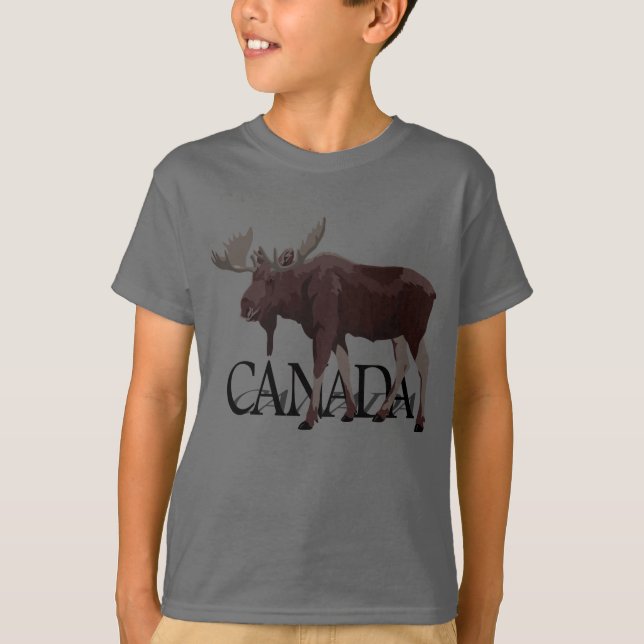 Camiseta de recuerdo canadiense de Moose Kid (Anverso)
