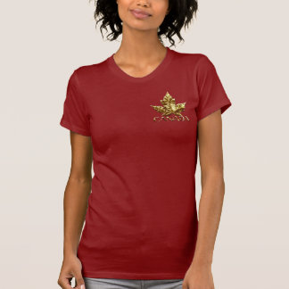 Camiseta de recuerdo para mujeres de Canadá Hoja d