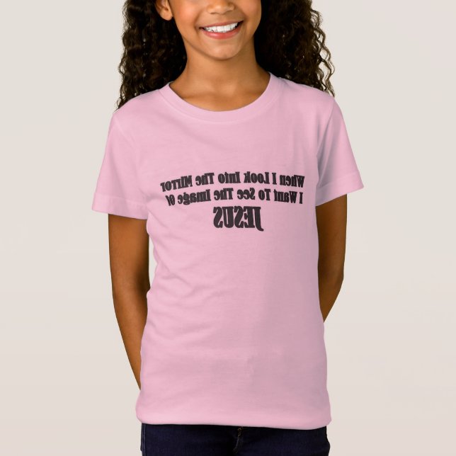 Camiseta de reflexión de espejo para niñas (Anverso)