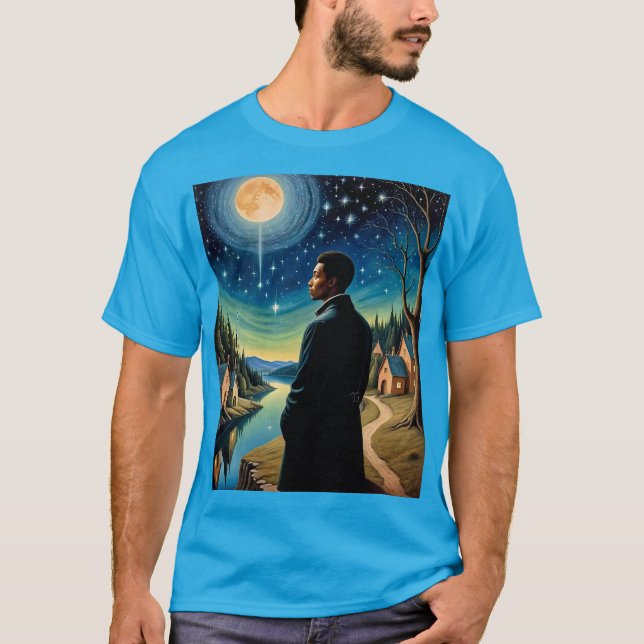 Camiseta De Reflexión De La Luna De Noche Starry (Anverso)