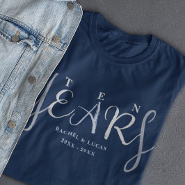 Camiseta de regalo azul plateado para el 10º anive