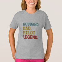 Camiseta de regalo de aviación Husband Dad Pilot L