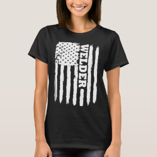 Camiseta de regalo de bandera drapada de soldador