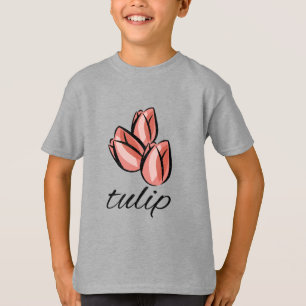 Camiseta de regalo floral genial de tulipán rosa v