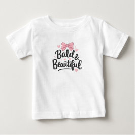 Camiseta de regalo para bebé con lazo rosa y calva