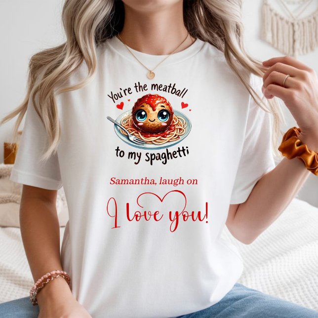 Camiseta de regalo personalizada con comida de dib (Cute Cartoon Food Custom I Love You Gift T Shirt)