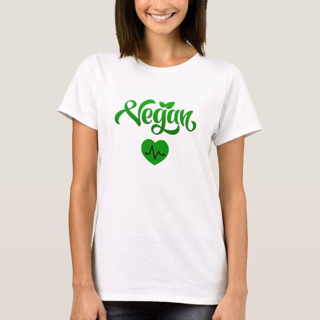 Camiseta de regalo vegana dieta corazón saludable  (Anverso)