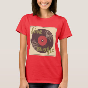 Camiseta de registro de vinilo de música en vivo r