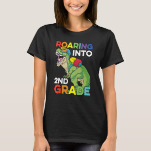 Camiseta De regreso a segundo grado a la escuela de dinosau