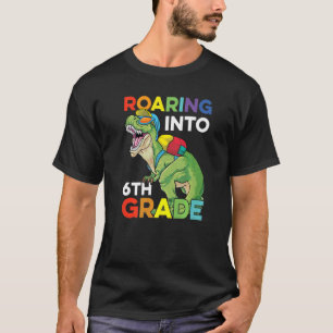 Camiseta De regreso al sexto grado a la escuela de dinosaur