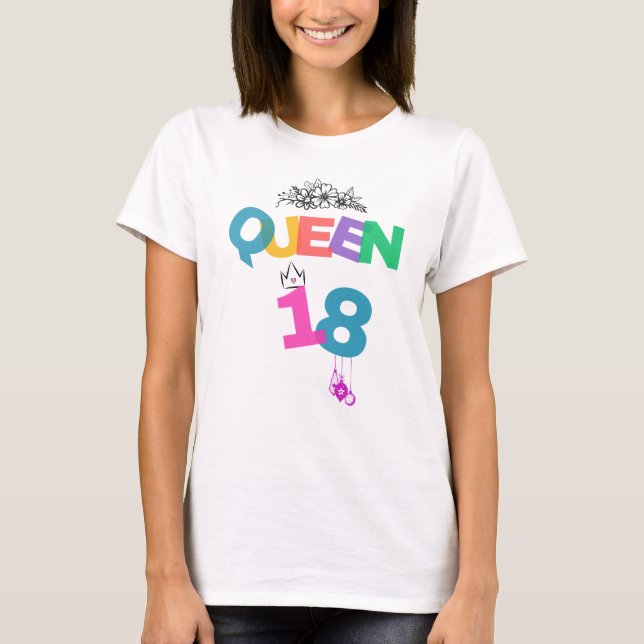 Camiseta de reina del cumpleaños 18 (Anverso)