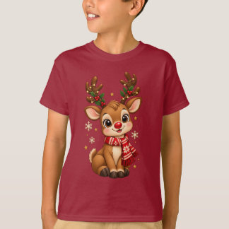 Camiseta de reno bebé navideño lindo para niños