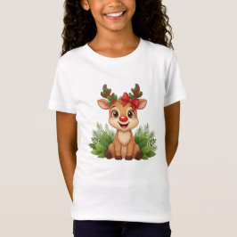 Camiseta de Reno de Navidad Adorable, Reno de Vaca