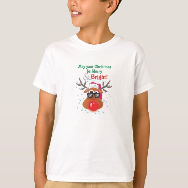 Camiseta de reno para Navidades infantiles (Anverso)