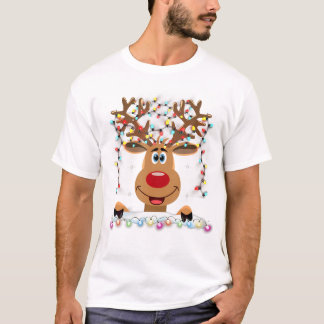 Camiseta de reno rojo Rudolph Santa Christma