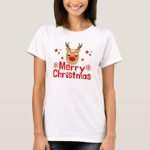 Camiseta de renos navideños