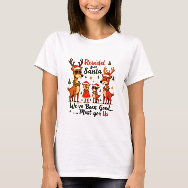 Camiseta de renos para Navidades familiares (Anverso)