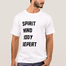 Camiseta de repetición del cuerpo de la mente espi