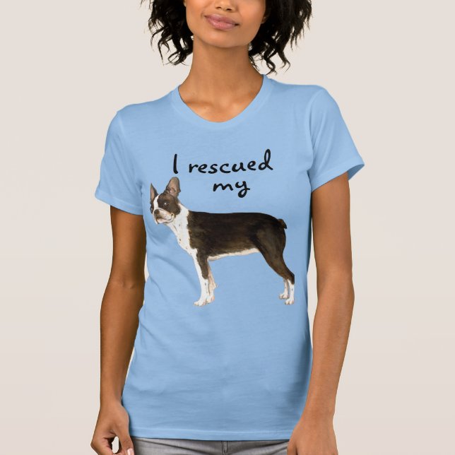 Camiseta de rescate de Boston Terrier (Anverso)