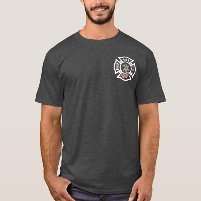 Camiseta de rescate de camiones de bomberos rojos (Anverso)