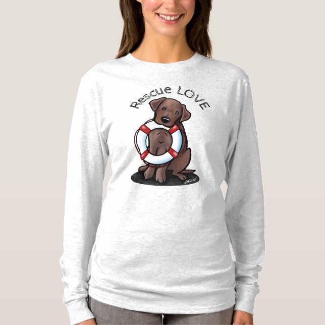 Camiseta de rescate de Chocolate Lab (Anverso)